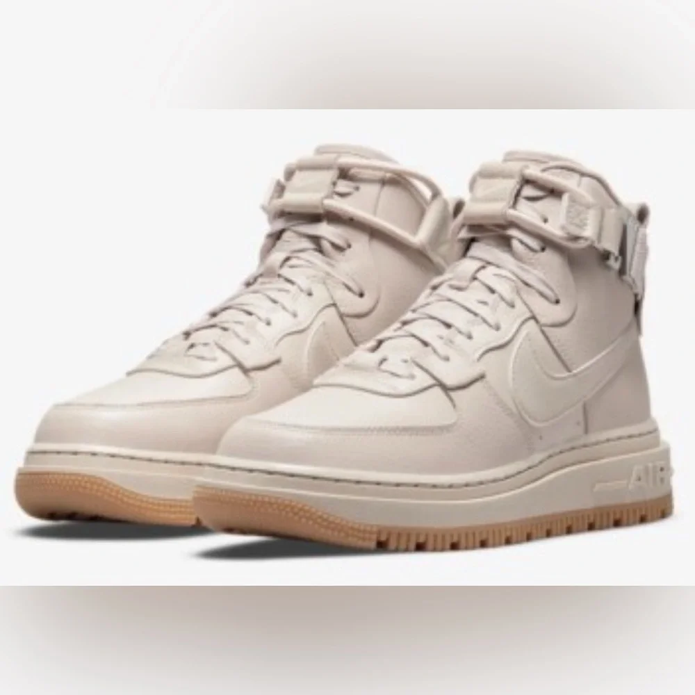 Nike Air Force 1 High Utility 2.0 Fossil Stone-Pearl Platform Sneakers W7 - Picture 1 of 3